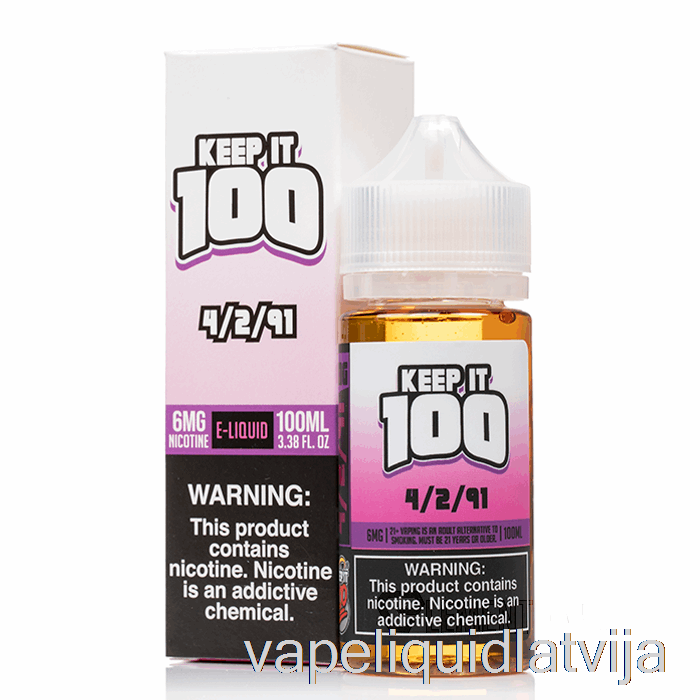 4/2/91 - Paturēt To 100 E-šķidrums - 100ml 3mg Vape šķidrums